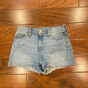 high rise denim shorts